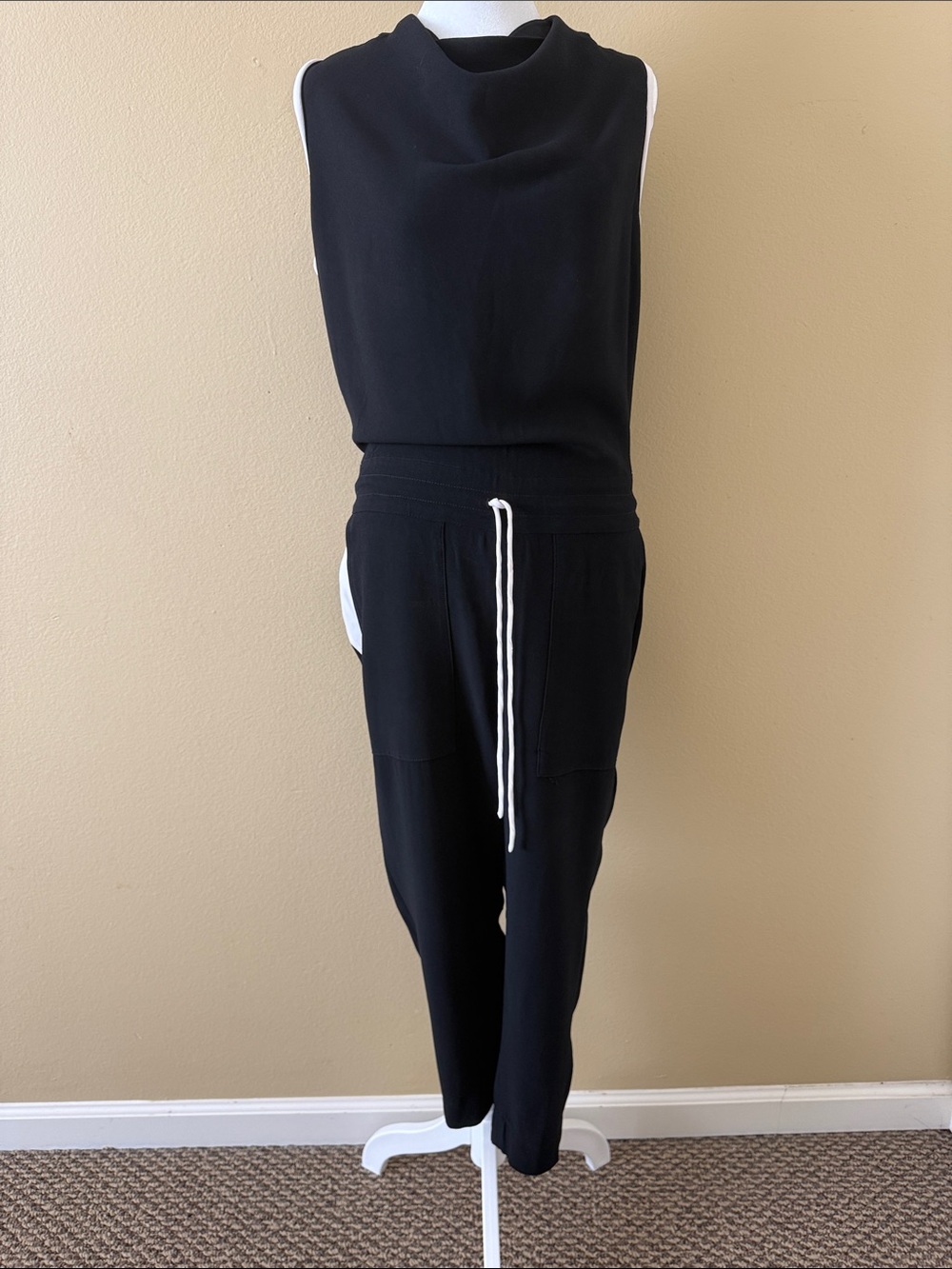 Helmut Lang Jumpsuit Black White 85% Viscose Size S